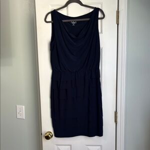 Elegant Navy Blue Sleeveless Dress